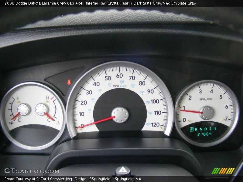 Inferno Red Crystal Pearl / Dark Slate Gray/Medium Slate Gray 2008 Dodge Dakota Laramie Crew Cab 4x4