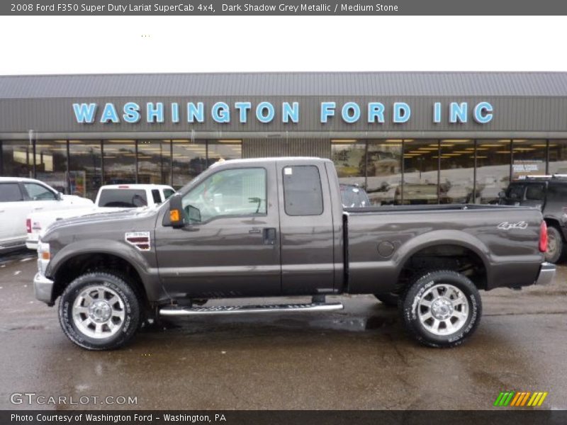 Dark Shadow Grey Metallic / Medium Stone 2008 Ford F350 Super Duty Lariat SuperCab 4x4