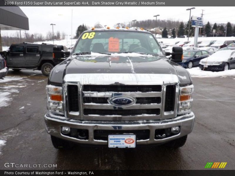 Dark Shadow Grey Metallic / Medium Stone 2008 Ford F350 Super Duty Lariat SuperCab 4x4