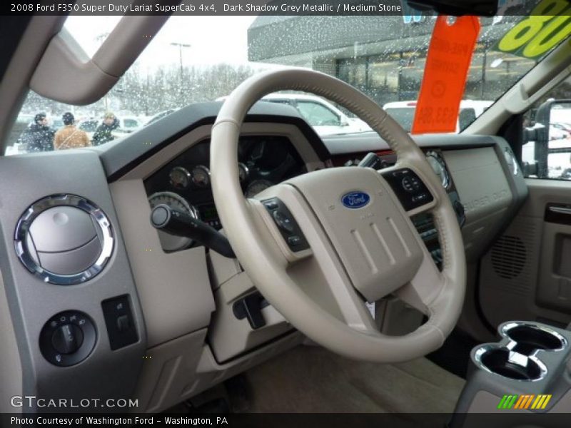 Dark Shadow Grey Metallic / Medium Stone 2008 Ford F350 Super Duty Lariat SuperCab 4x4