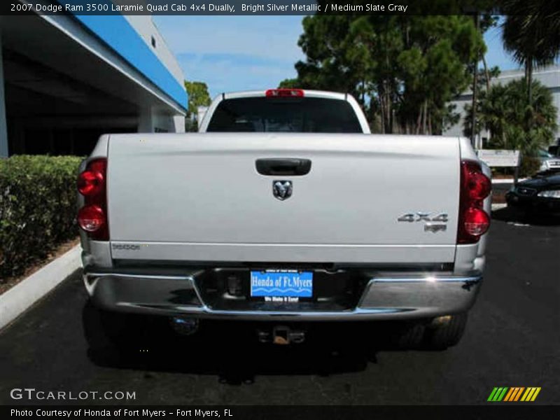 Bright Silver Metallic / Medium Slate Gray 2007 Dodge Ram 3500 Laramie Quad Cab 4x4 Dually