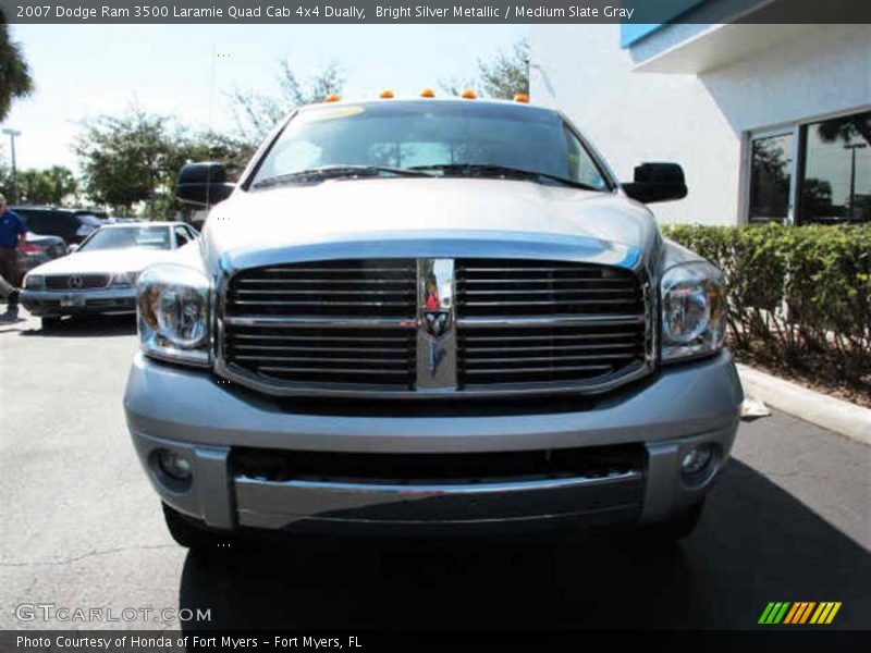 Bright Silver Metallic / Medium Slate Gray 2007 Dodge Ram 3500 Laramie Quad Cab 4x4 Dually