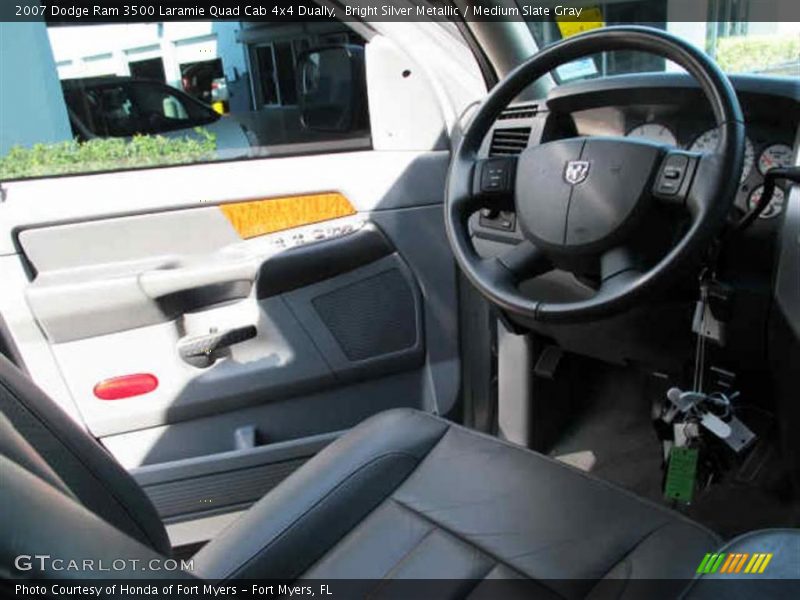 Bright Silver Metallic / Medium Slate Gray 2007 Dodge Ram 3500 Laramie Quad Cab 4x4 Dually