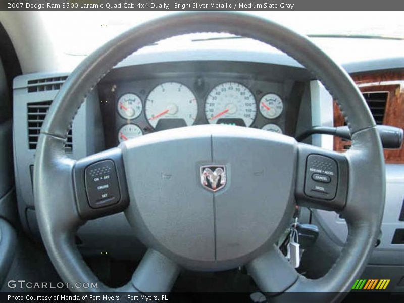Bright Silver Metallic / Medium Slate Gray 2007 Dodge Ram 3500 Laramie Quad Cab 4x4 Dually