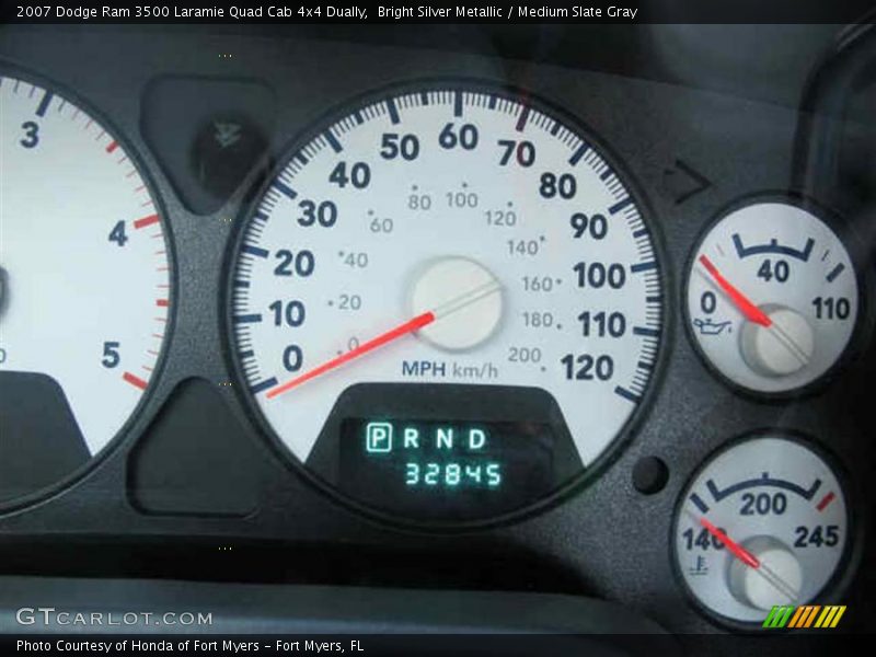 Bright Silver Metallic / Medium Slate Gray 2007 Dodge Ram 3500 Laramie Quad Cab 4x4 Dually