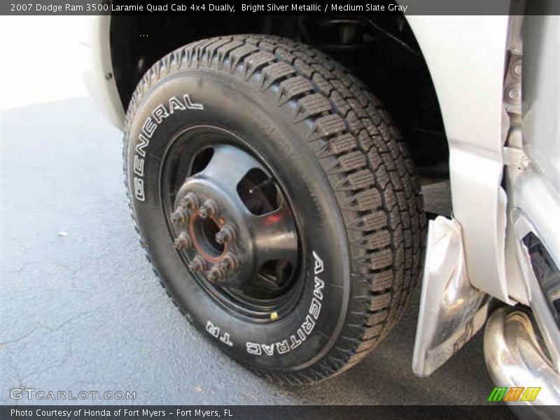 Bright Silver Metallic / Medium Slate Gray 2007 Dodge Ram 3500 Laramie Quad Cab 4x4 Dually