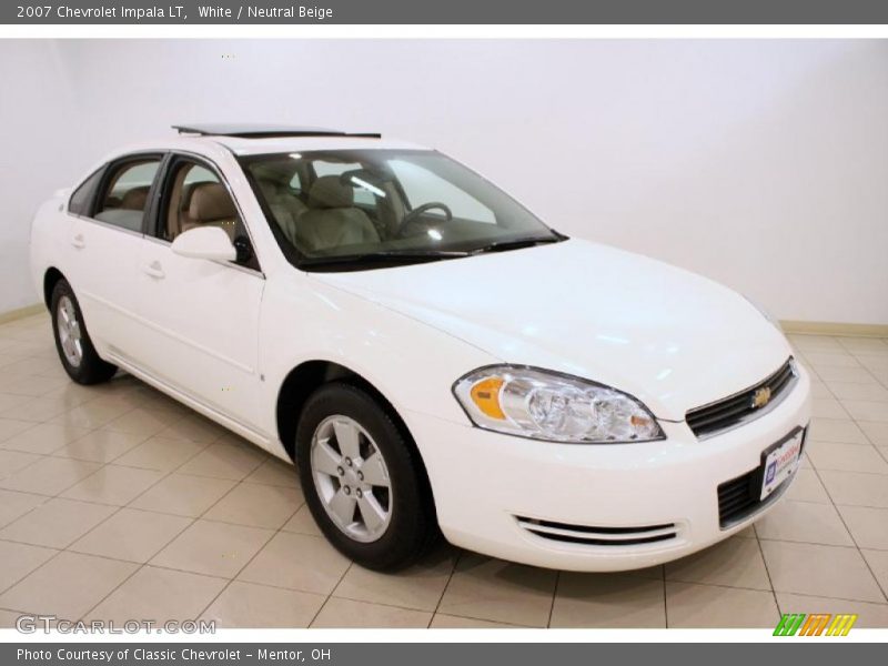 White / Neutral Beige 2007 Chevrolet Impala LT