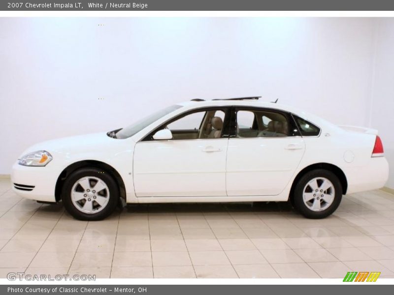 White / Neutral Beige 2007 Chevrolet Impala LT