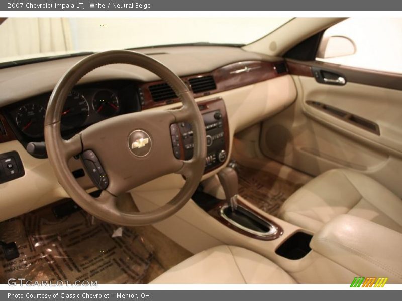 White / Neutral Beige 2007 Chevrolet Impala LT