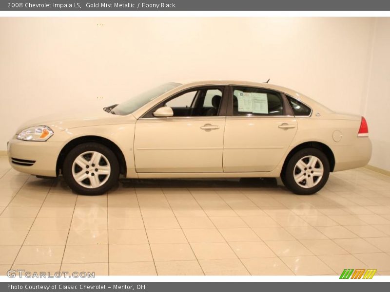 Gold Mist Metallic / Ebony Black 2008 Chevrolet Impala LS
