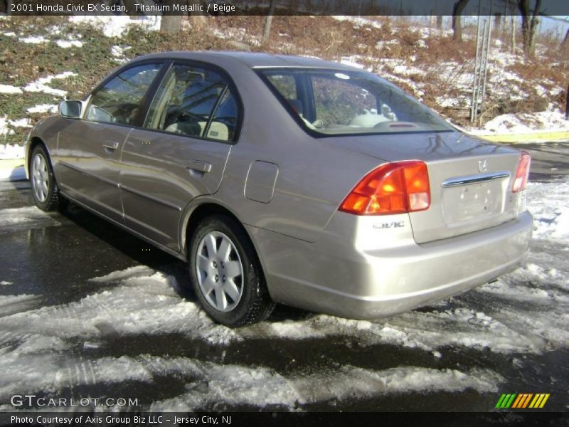 Titanium Metallic / Beige 2001 Honda Civic EX Sedan