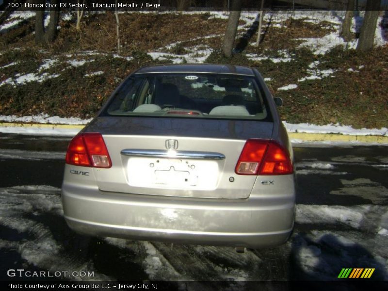 Titanium Metallic / Beige 2001 Honda Civic EX Sedan