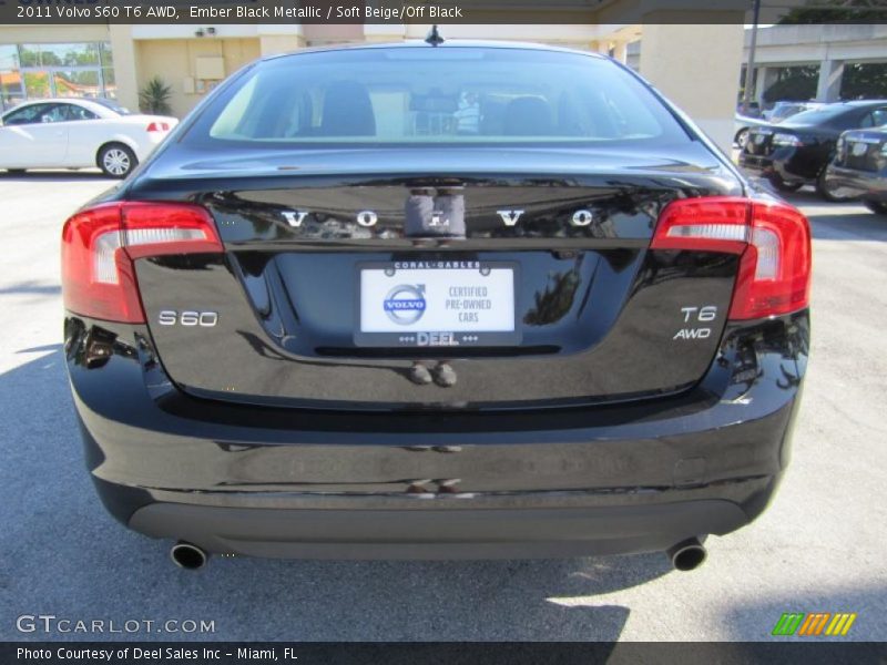 Ember Black Metallic / Soft Beige/Off Black 2011 Volvo S60 T6 AWD