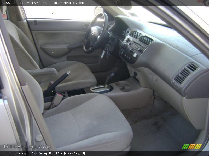 Titanium Metallic / Beige 2001 Honda Civic EX Sedan