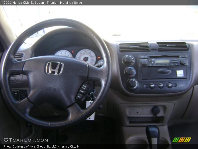 Titanium Metallic / Beige 2001 Honda Civic EX Sedan