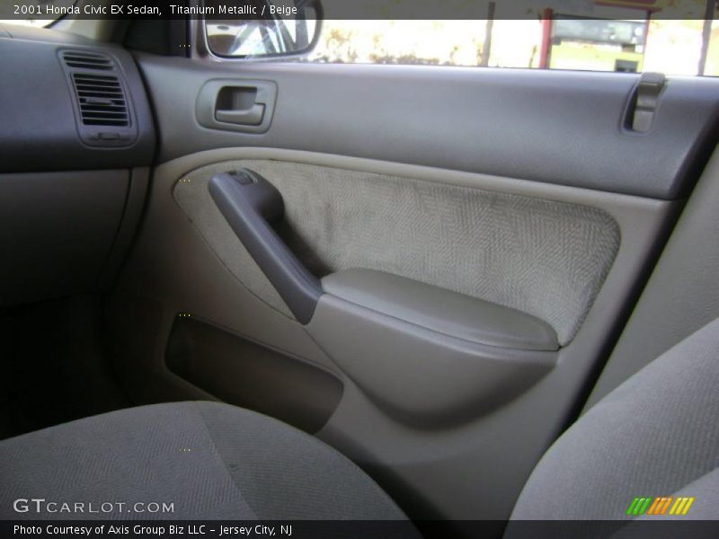 Titanium Metallic / Beige 2001 Honda Civic EX Sedan