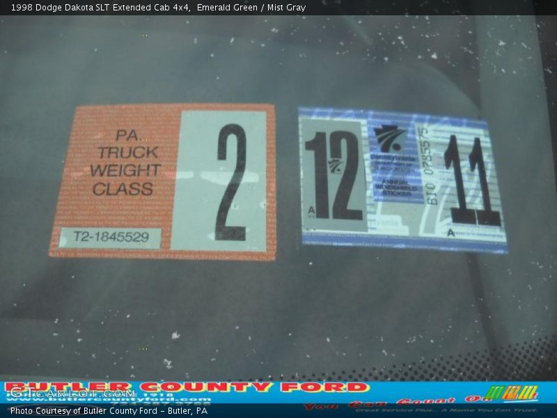 Emerald Green / Mist Gray 1998 Dodge Dakota SLT Extended Cab 4x4