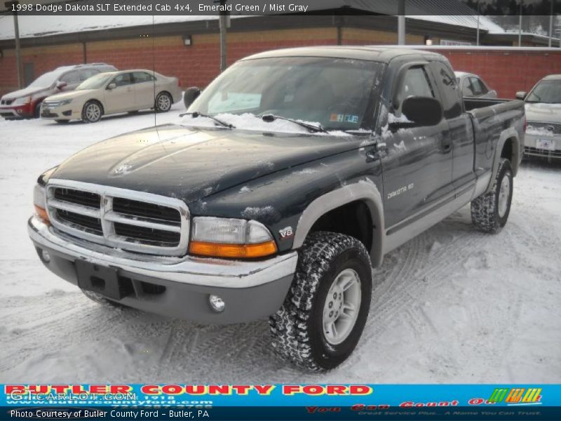 Emerald Green / Mist Gray 1998 Dodge Dakota SLT Extended Cab 4x4