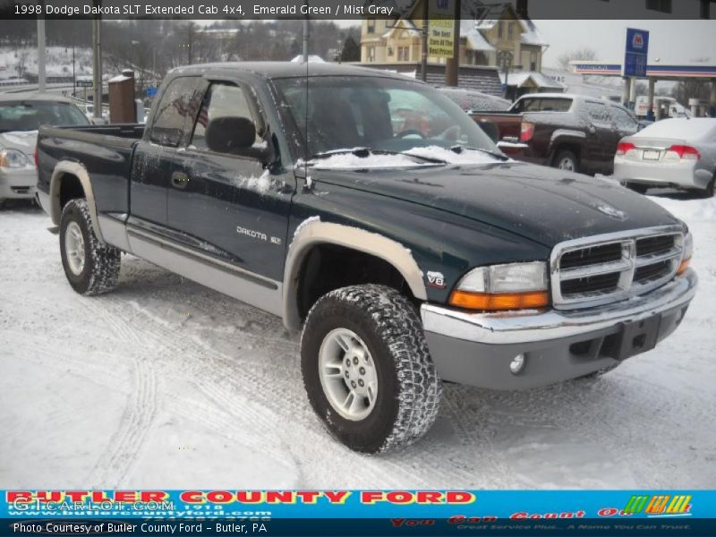 Emerald Green / Mist Gray 1998 Dodge Dakota SLT Extended Cab 4x4
