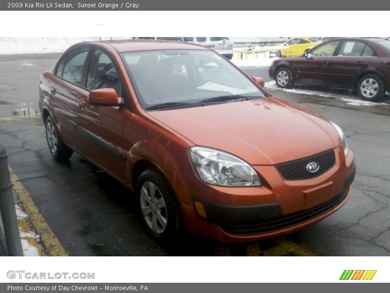 Sunset Orange / Gray 2009 Kia Rio LX Sedan