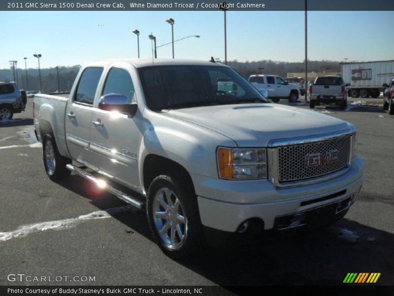 White Diamond Tricoat / Cocoa/Light Cashmere 2011 GMC Sierra 1500 Denali Crew Cab