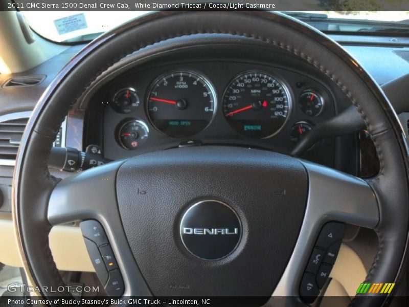 White Diamond Tricoat / Cocoa/Light Cashmere 2011 GMC Sierra 1500 Denali Crew Cab