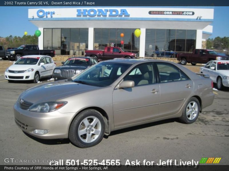 Desert Sand Mica / Taupe 2002 Toyota Camry SE V6