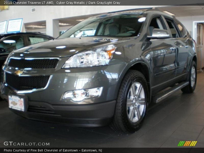 Cyber Gray Metallic / Dark Gray/Light Gray 2011 Chevrolet Traverse LT AWD