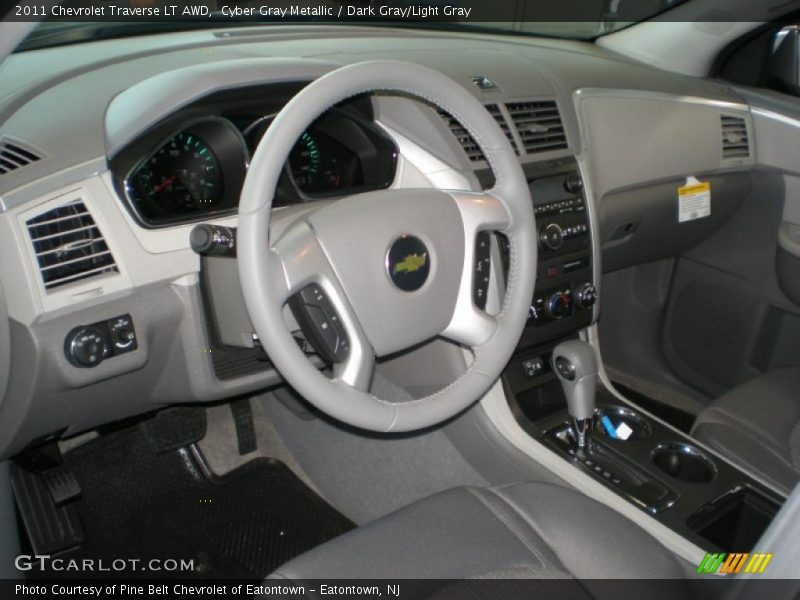 Cyber Gray Metallic / Dark Gray/Light Gray 2011 Chevrolet Traverse LT AWD