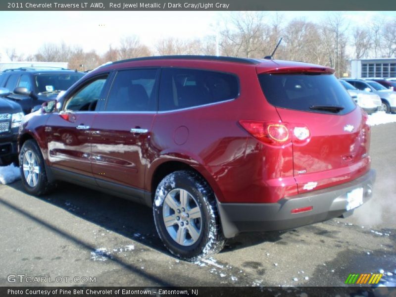 Red Jewel Metallic / Dark Gray/Light Gray 2011 Chevrolet Traverse LT AWD
