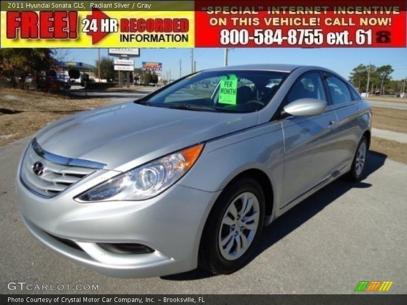 Radiant Silver / Gray 2011 Hyundai Sonata GLS