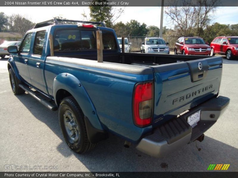 Electric Blue Metallic / Gray 2004 Nissan Frontier XE V6 Crew Cab 4x4