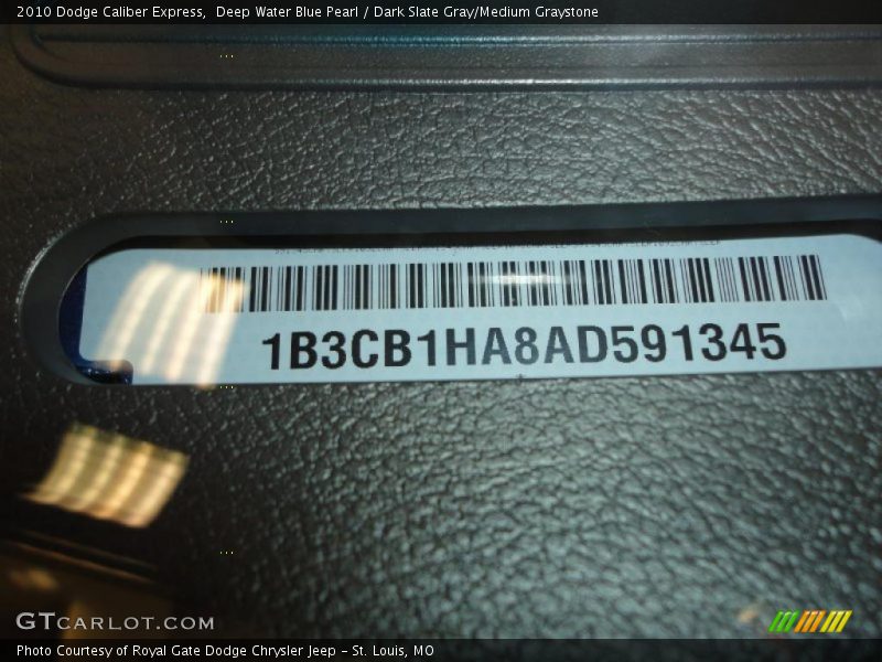 Deep Water Blue Pearl / Dark Slate Gray/Medium Graystone 2010 Dodge Caliber Express