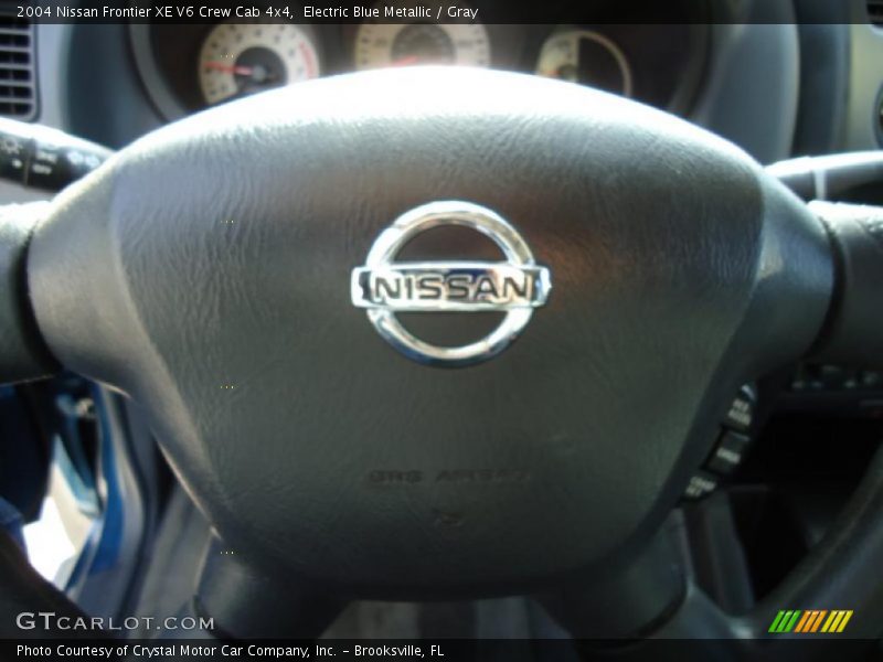 Electric Blue Metallic / Gray 2004 Nissan Frontier XE V6 Crew Cab 4x4