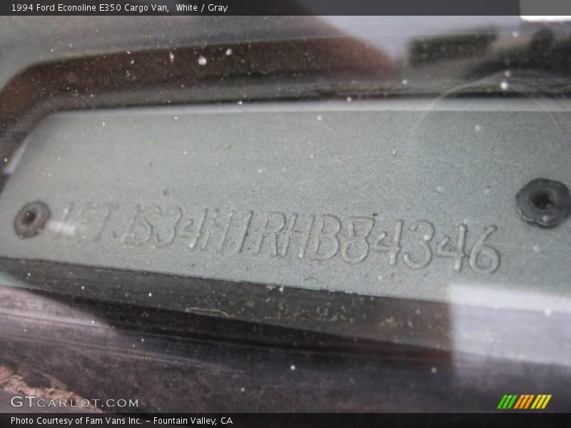 White / Gray 1994 Ford Econoline E350 Cargo Van