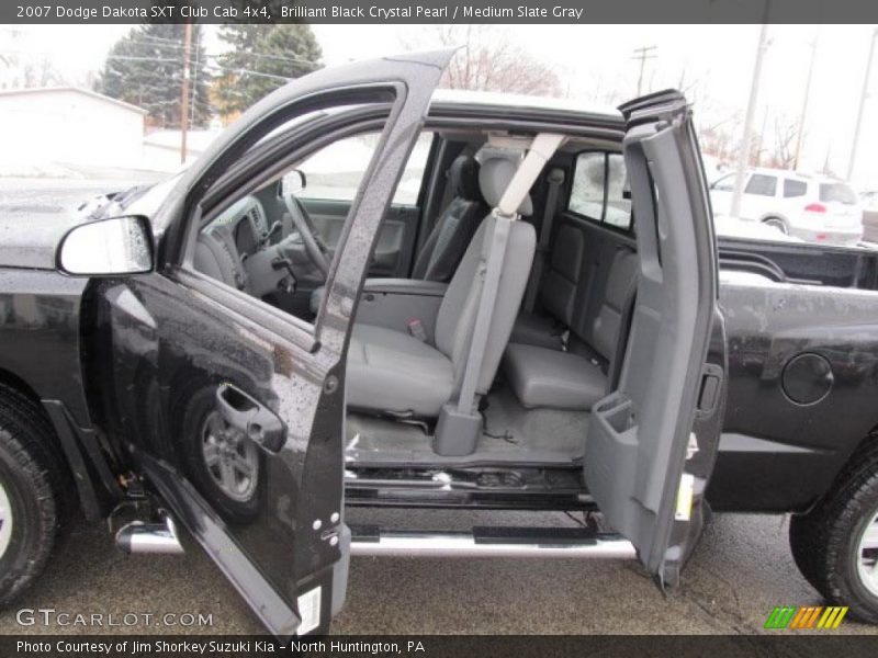 Brilliant Black Crystal Pearl / Medium Slate Gray 2007 Dodge Dakota SXT Club Cab 4x4