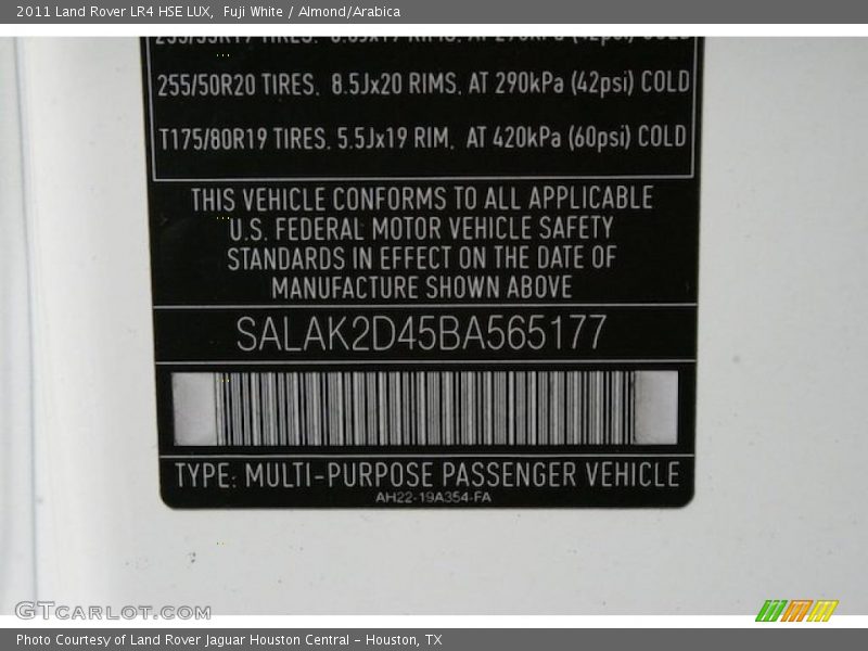 Fuji White / Almond/Arabica 2011 Land Rover LR4 HSE LUX