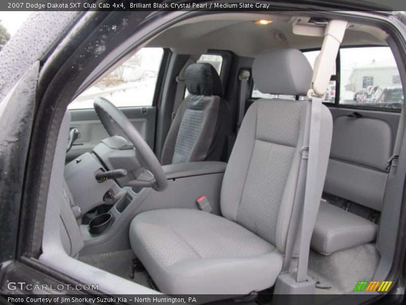 Brilliant Black Crystal Pearl / Medium Slate Gray 2007 Dodge Dakota SXT Club Cab 4x4