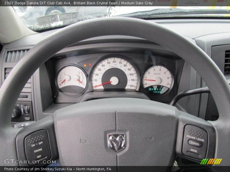 Brilliant Black Crystal Pearl / Medium Slate Gray 2007 Dodge Dakota SXT Club Cab 4x4