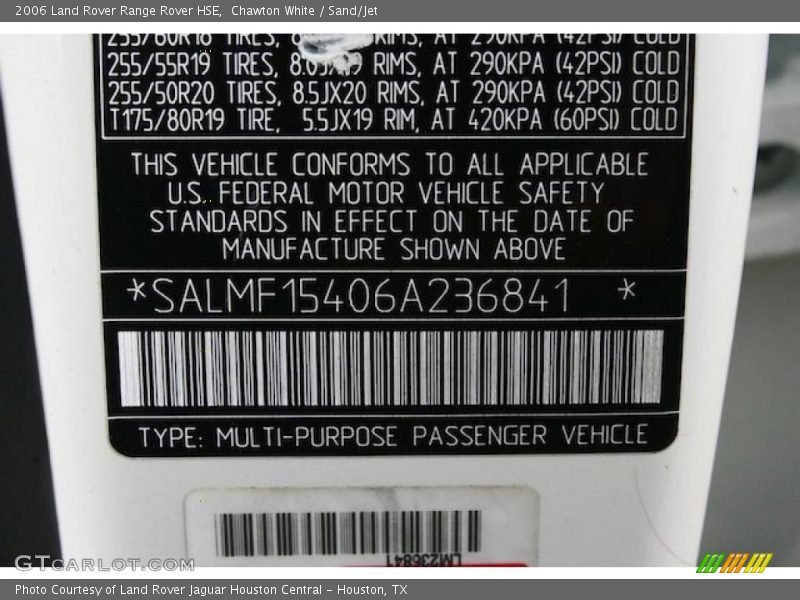 Chawton White / Sand/Jet 2006 Land Rover Range Rover HSE