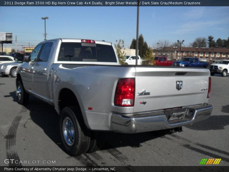 Bright Silver Metallic / Dark Slate Gray/Medium Graystone 2011 Dodge Ram 3500 HD Big Horn Crew Cab 4x4 Dually