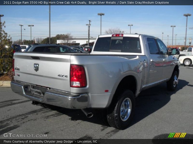 Bright Silver Metallic / Dark Slate Gray/Medium Graystone 2011 Dodge Ram 3500 HD Big Horn Crew Cab 4x4 Dually