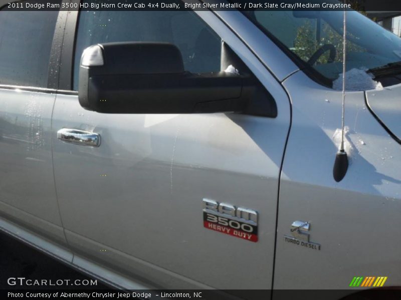 Bright Silver Metallic / Dark Slate Gray/Medium Graystone 2011 Dodge Ram 3500 HD Big Horn Crew Cab 4x4 Dually