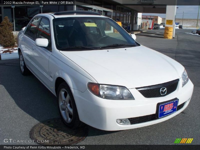 Pure White / Off Black 2002 Mazda Protege ES