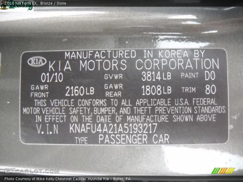 Bronze / Stone 2010 Kia Forte EX