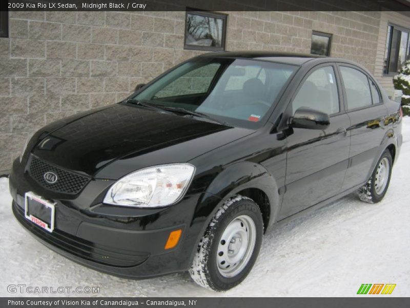 Midnight Black / Gray 2009 Kia Rio LX Sedan