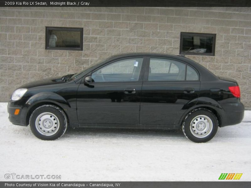 Midnight Black / Gray 2009 Kia Rio LX Sedan