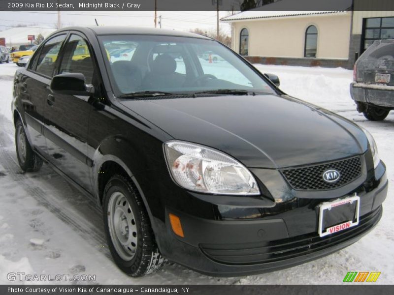 Midnight Black / Gray 2009 Kia Rio LX Sedan