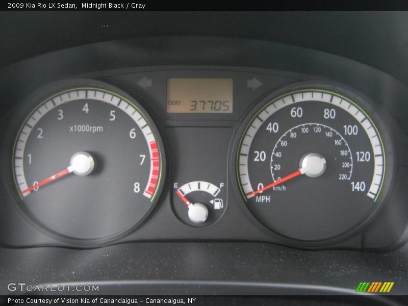 Midnight Black / Gray 2009 Kia Rio LX Sedan