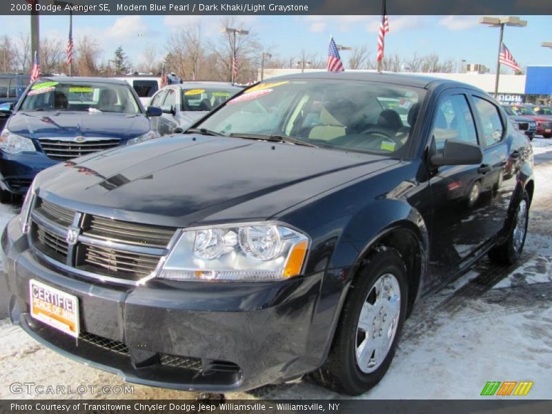 Modern Blue Pearl / Dark Khaki/Light Graystone 2008 Dodge Avenger SE